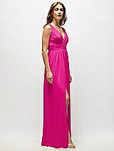 Alt View 7 Thumbnail - Think Pink Sleeveless Draped Chiffon Maxi Dress with Front Slit
