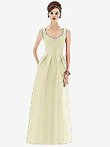 Front View Thumbnail - Butter Yellow Alfred Sung Bridesmaid Dress D659