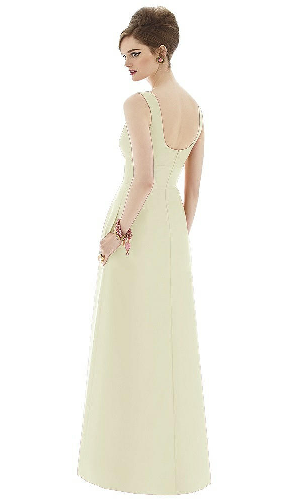 Back View - Butter Yellow Alfred Sung Bridesmaid Dress D659