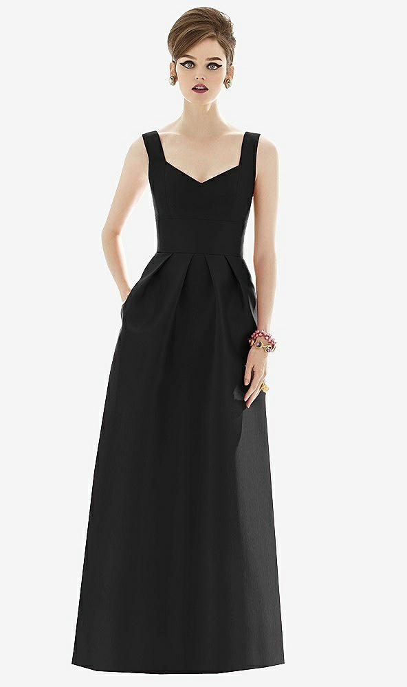 Front View - Black Alfred Sung Bridesmaid Dress D659