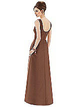 Rear View Thumbnail - Cognac Alfred Sung Bridesmaid Dress D659