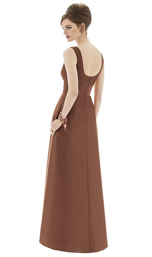 Back View - Cognac Alfred Sung Bridesmaid Dress D659