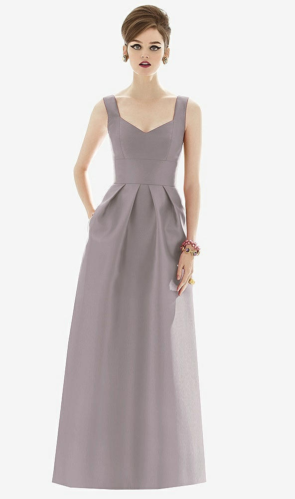 Front View - Cashmere Gray Alfred Sung Bridesmaid Dress D659
