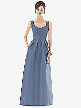 Front View Thumbnail - Larkspur Blue Alfred Sung Bridesmaid Dress D659