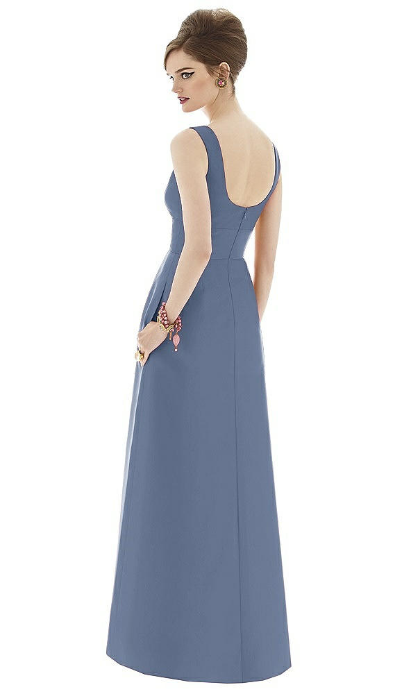 Back View - Larkspur Blue Alfred Sung Bridesmaid Dress D659
