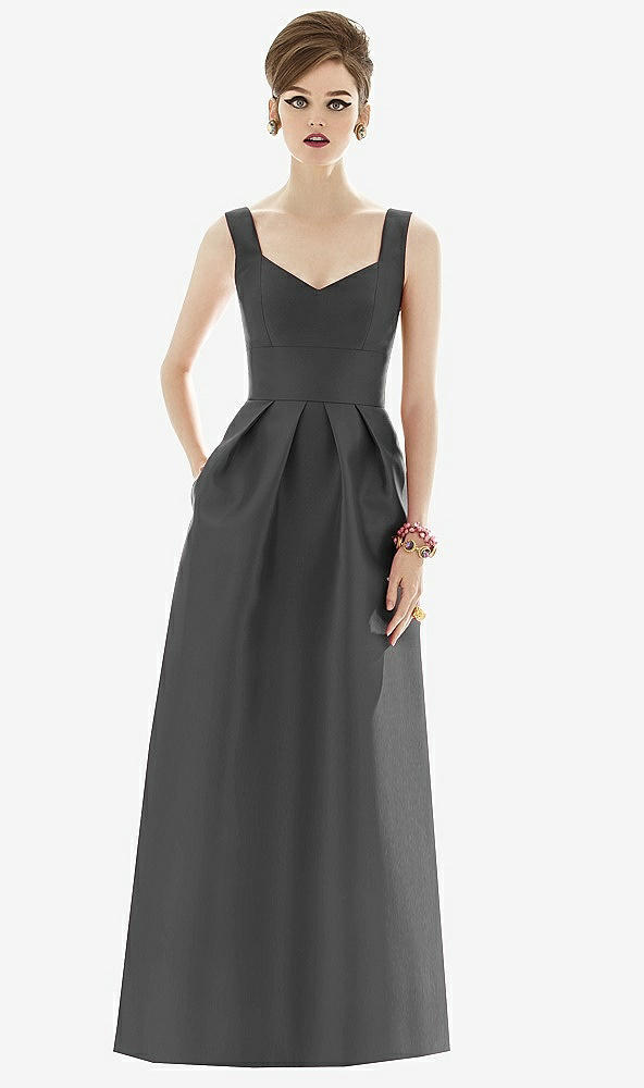 Front View - Pewter Alfred Sung Bridesmaid Dress D659