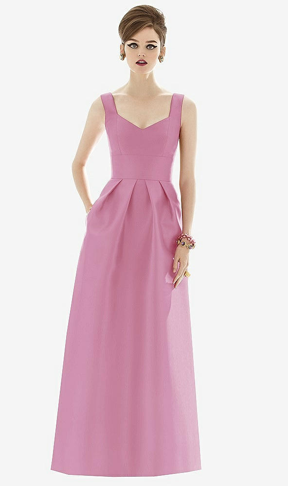 Front View - Powder Pink Alfred Sung Bridesmaid Dress D659