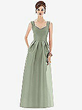 Front View Thumbnail - Sage Alfred Sung Bridesmaid Dress D659