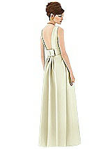 Rear View Thumbnail - Butter Yellow Alfred Sung Open Back Satin Twill Gown D661