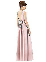 Rear View Thumbnail - Ballet Pink Alfred Sung Open Back Satin Twill Gown D661