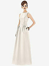 Front View Thumbnail - Ivory Alfred Sung Open Back Satin Twill Gown D661