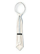 Rear View Thumbnail - Ivory Matte Satin Boy's 14" Zip Necktie by After Six