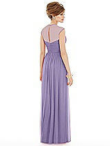 Rear View Thumbnail - Passion Chiffon Knit Cap Sleeve VNeck Maxi Dress