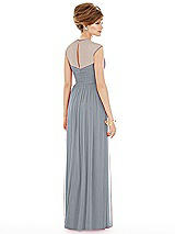 Rear View Thumbnail - Platinum Chiffon Knit Cap Sleeve VNeck Maxi Dress