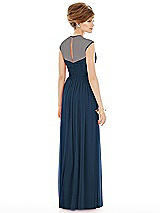 Rear View Thumbnail - Sofia Blue Chiffon Knit Cap Sleeve VNeck Maxi Dress