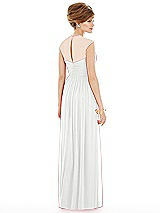 Rear View Thumbnail - White Chiffon Knit Cap Sleeve VNeck Maxi Dress