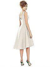 Alt View 2 Thumbnail - Ivory Bateau Neck Satin High Low Cocktail Dress
