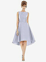 Alt View 1 Thumbnail - Silver Dove Bateau Neck Satin High Low Cocktail Dress