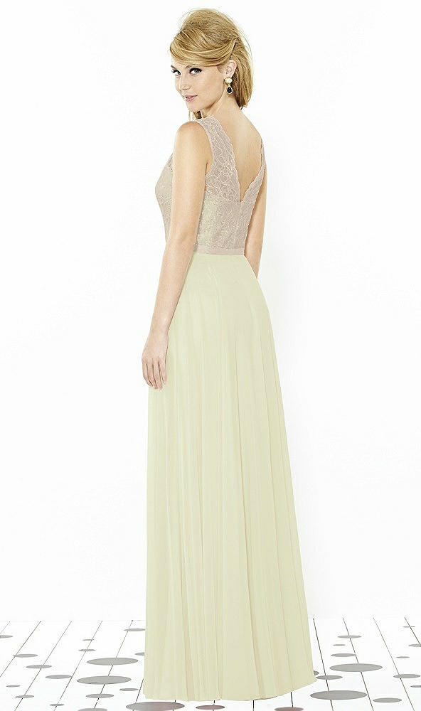 Back View - Butter Yellow & Cameo After Six Bridesmaid Dress 6715