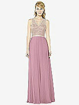 Front View Thumbnail - Dusty Pink & Cameo After Six Bridesmaid Dress 6715