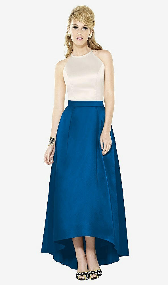 Front View - Cerulean & Ivory After Six Bridesmaid Dress 6718