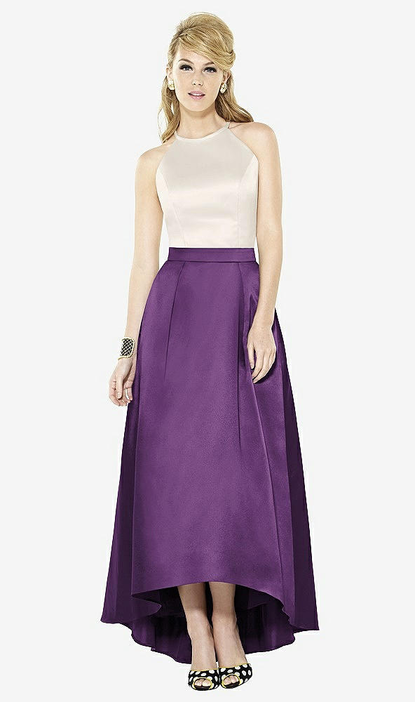 Front View - African Violet & Ivory After Six Bridesmaid Dress 6718