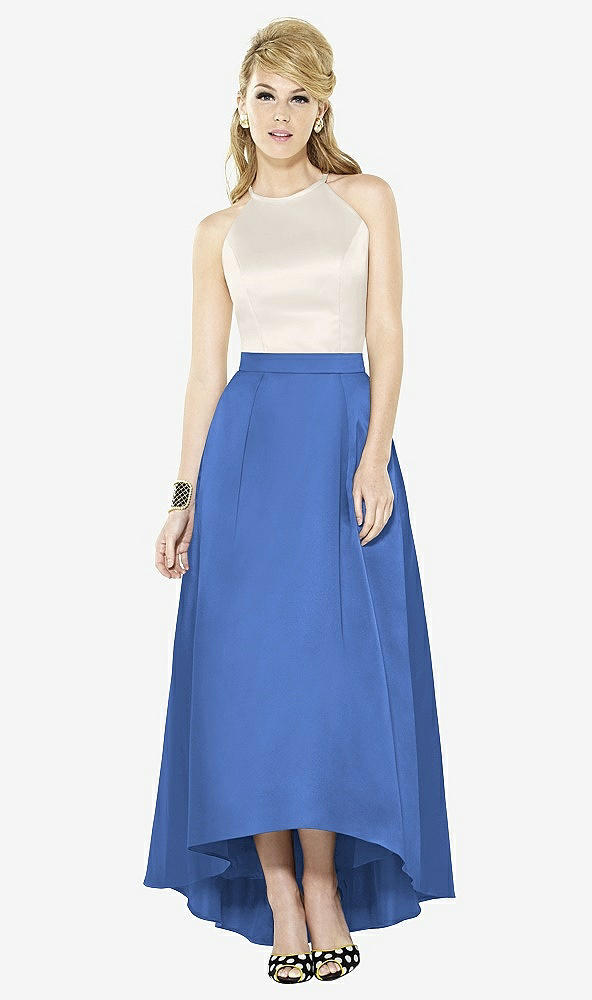 Front View - Cornflower & Ivory After Six Bridesmaid Dress 6718