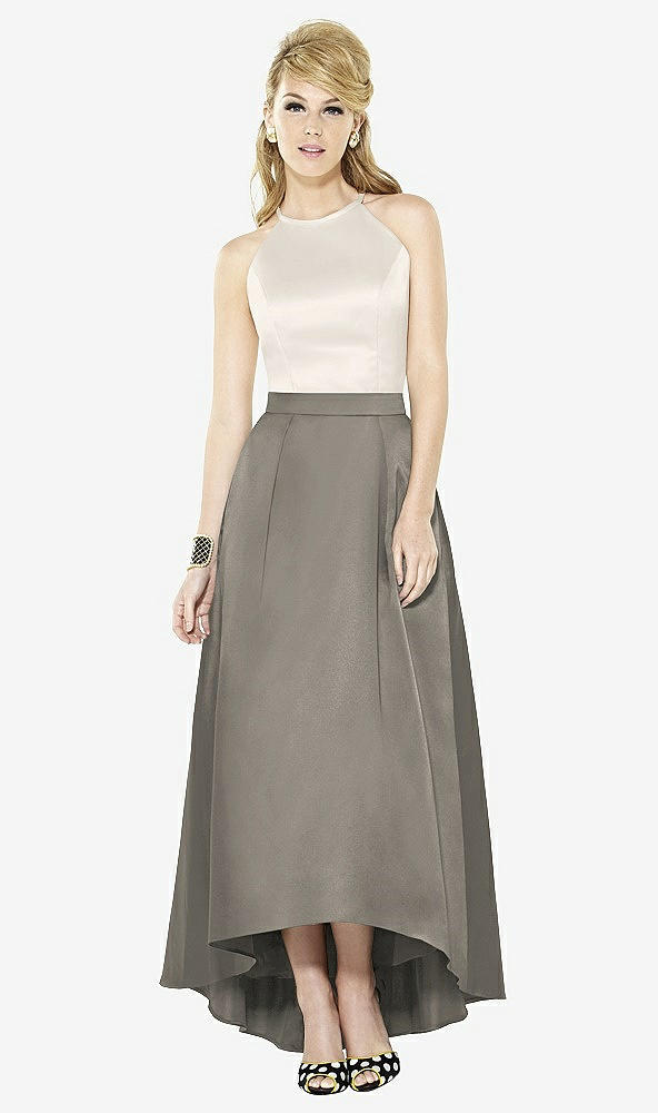 Front View - Mocha & Ivory After Six Bridesmaid Dress 6718