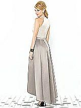 Rear View Thumbnail - Taupe & Ivory After Six Bridesmaid Dress 6718
