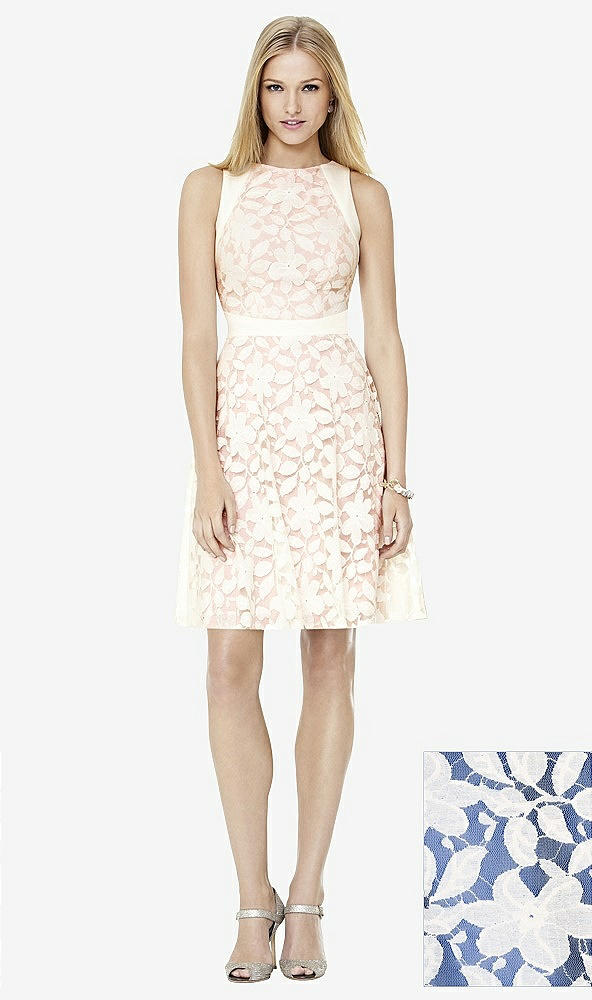 Front View - Classic Blue & Ivory Social Bridesmaids Style 8154