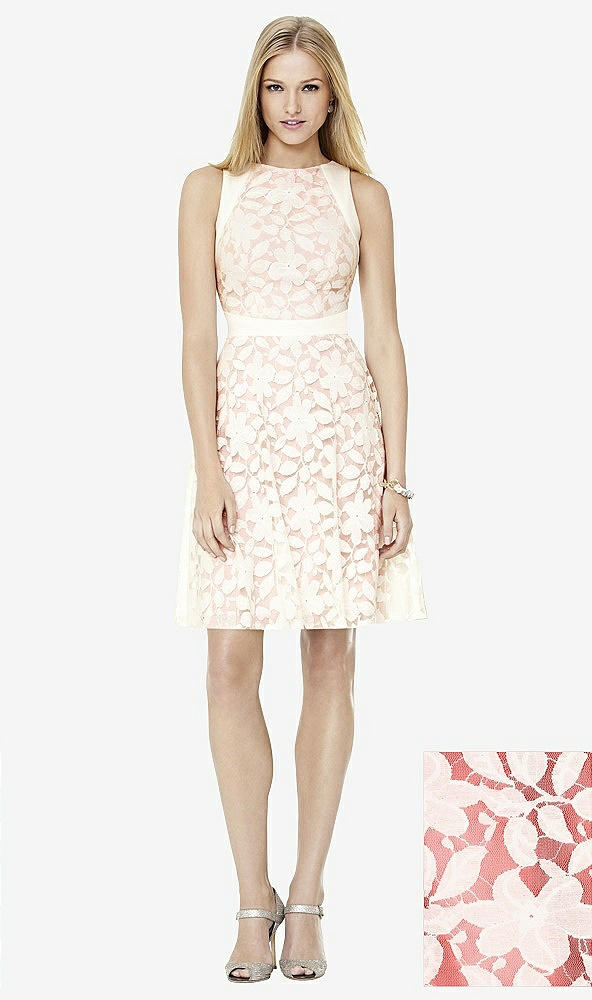 Front View - Perfect Coral & Ivory Social Bridesmaids Style 8154