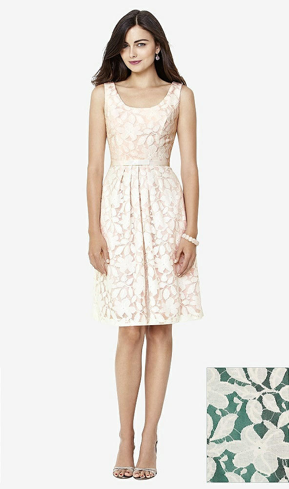 Front View - Hunter Green & Ivory Social Bridesmaids Style 8155