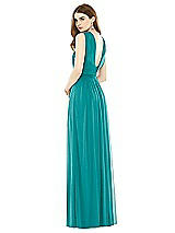 Rear View Thumbnail - Mediterranean Maxi Chiffon Knit Halter Neck Dress
