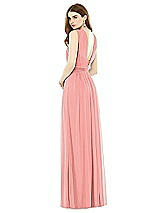 Rear View Thumbnail - Apricot Maxi Chiffon Knit Halter Neck Dress