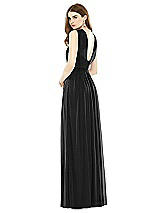 Rear View Thumbnail - Black Maxi Chiffon Knit Halter Neck Dress