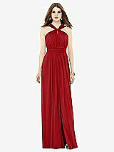 Front View Thumbnail - Garnet Maxi Chiffon Knit Halter Neck Dress