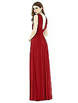 Rear View Thumbnail - Garnet Maxi Chiffon Knit Halter Neck Dress