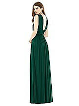 Rear View Thumbnail - Hunter Green Maxi Chiffon Knit Halter Neck Dress