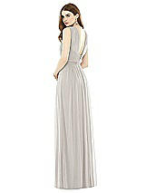 Rear View Thumbnail - Oyster Maxi Chiffon Knit Halter Neck Dress