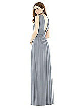 Rear View Thumbnail - Platinum Maxi Chiffon Knit Halter Neck Dress