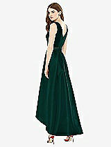 Rear View Thumbnail - Evergreen & Evergreen Sleeveless Pleated Skirt High Low Dress with Pockets