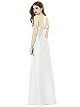 Rear View Thumbnail - White & Ivory Full Length Strapless Satin Twill dress with Pockets