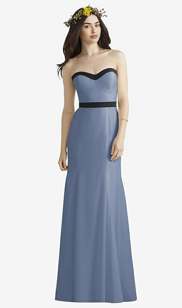 Front View - Larkspur Blue & Black Social Bridesmaids Style 8164