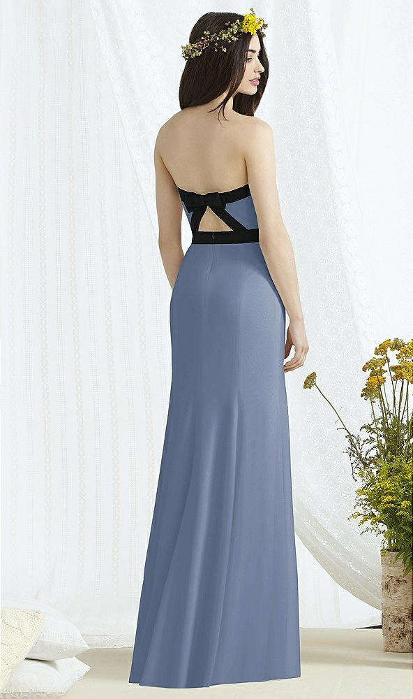 Back View - Larkspur Blue & Black Social Bridesmaids Style 8164