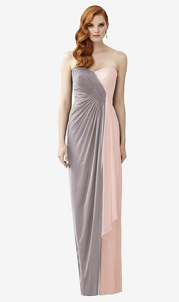 Front View - Cashmere Gray & Blush Dessy Collection Style 2956