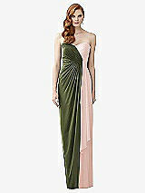 Front View Thumbnail - Olive Green & Blush Dessy Collection Style 2956