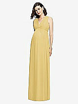 Front View Thumbnail - Maize  Sleeveless Shirred Skirt Maternity Dress