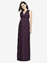 Front View Thumbnail - Aubergine  Sleeveless Shirred Skirt Maternity Dress
