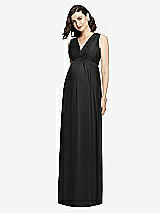 Front View Thumbnail - Black  Sleeveless Shirred Skirt Maternity Dress