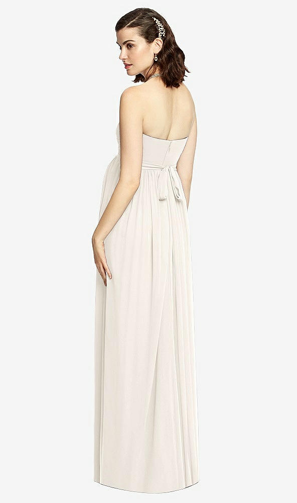 Back View - Ivory Draped Bodice Strapless Maternity Dress